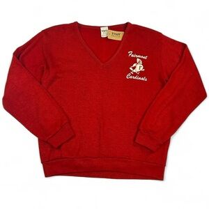 60s/70s collegiate v neck lightweight sweater